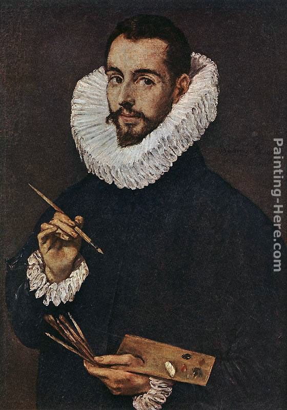 Portrait of the Artist's Son Jorge Manuel painting - El Greco Portrait of the Artist's Son Jorge Manuel art painting
